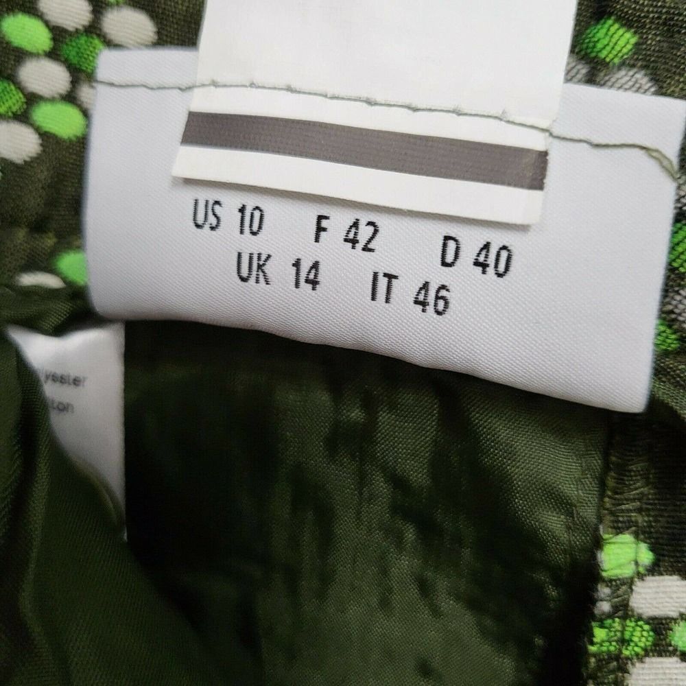 Akris Punto Pants sz 10 Madison Print Jacquard Crop In Agave geometric NWT - Picture 9 of 10